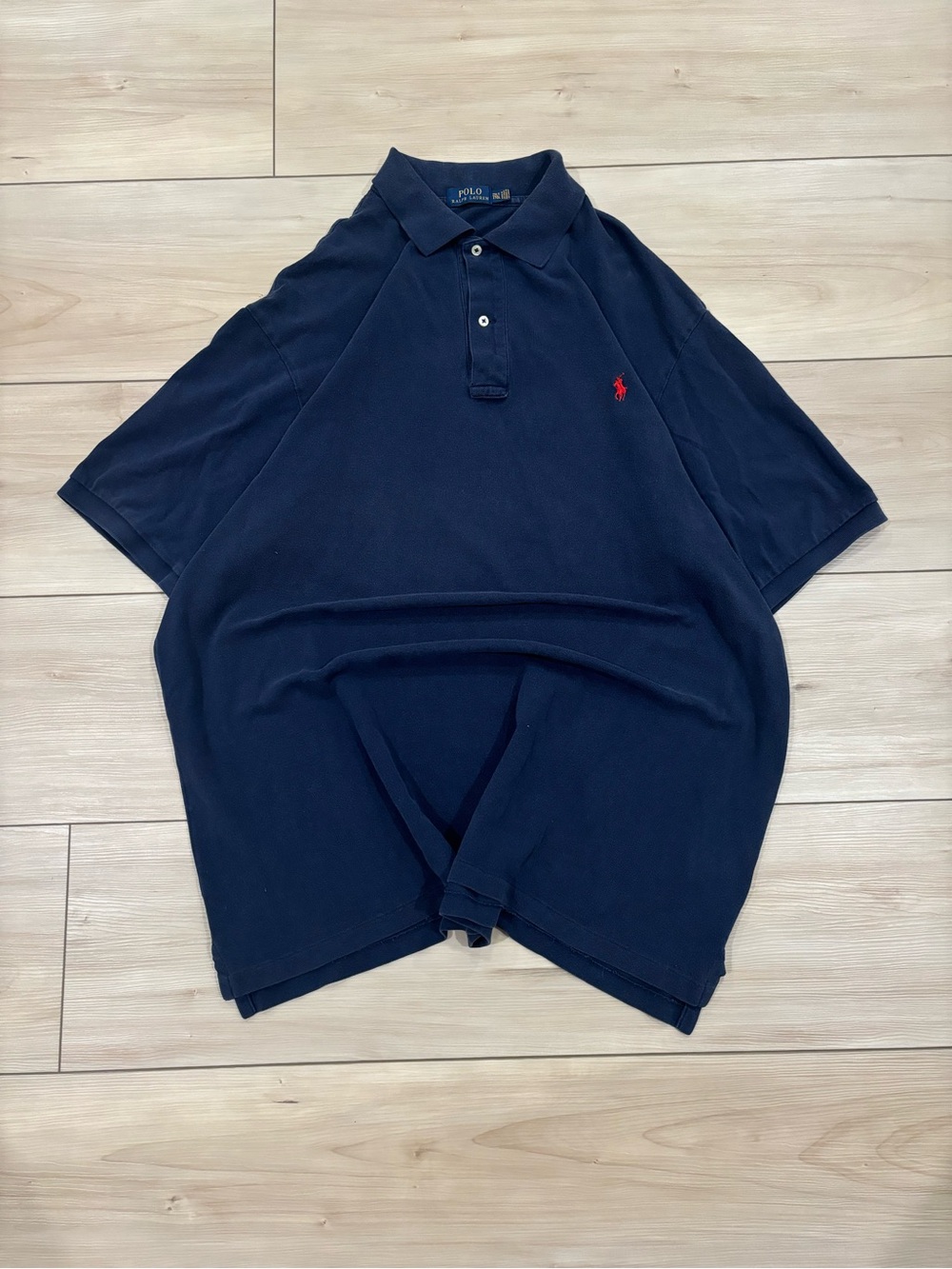 Polo by Ralph Lauren Vintage 90s Mend Navy Short-Sleeve Polo with Red Pony